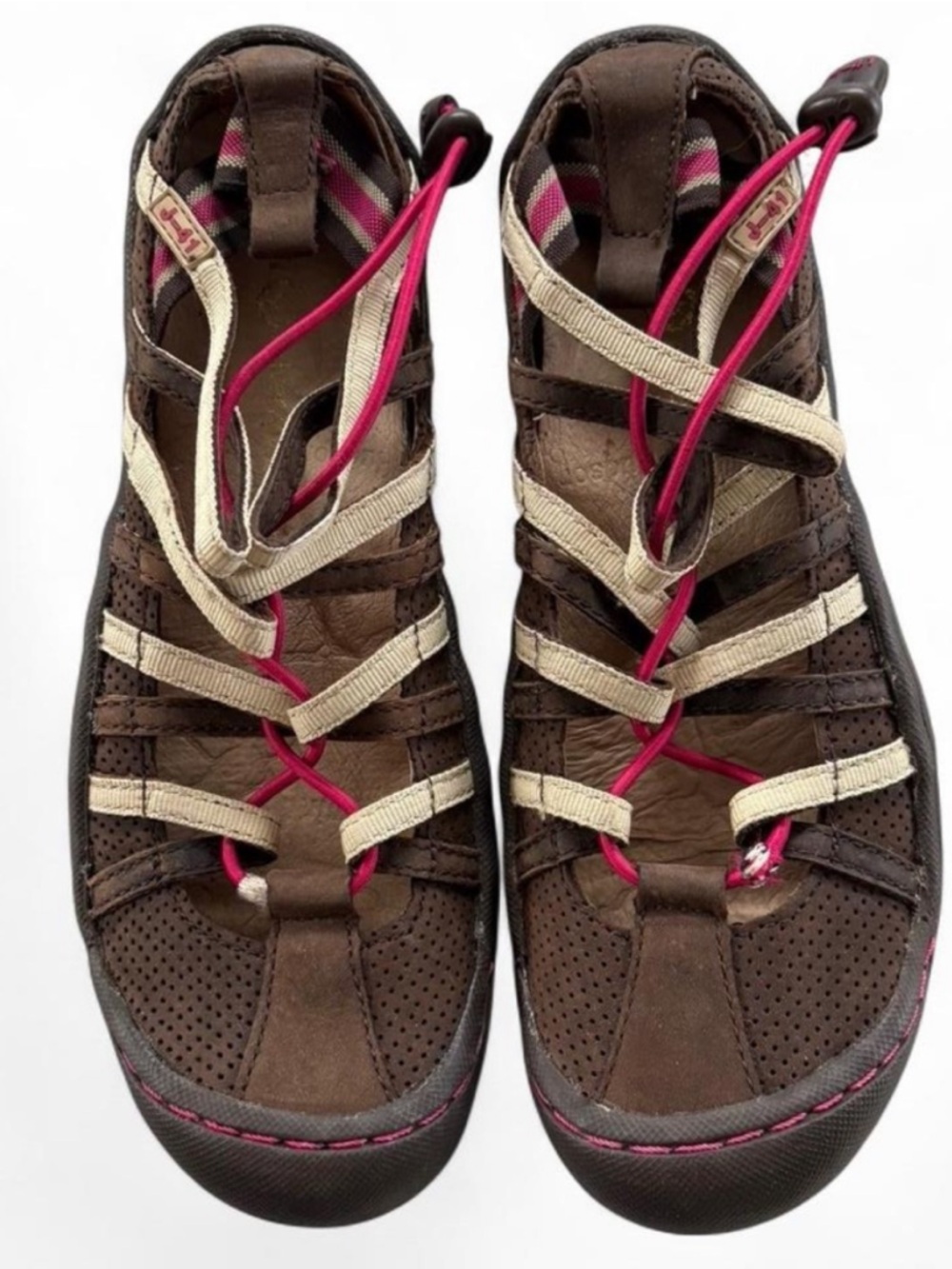 J-41 Brown Pink Gladiator Outdoor Sandal‎ Shoes Sz 6 Hiking Travel Water